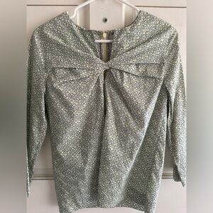 COS Size 4 Green Blouse Cotton 100% Sleeve 3/4